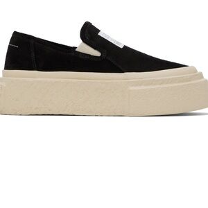 Stylish Black Maison Margiela Slip-On Platform Sneakers